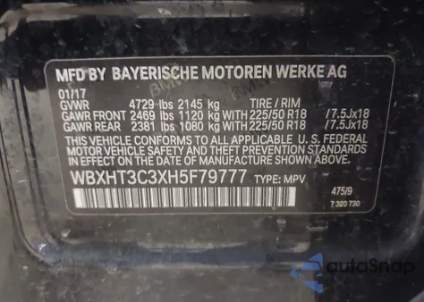 2017 BMW X1 xDrive28I z USA, uszkodzony, nr VIN WBXHT3C3XH5F79777